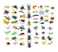 Xoeryoy 59Pcs Insect Toys Realistic Plastic Bug Toys for Science Project & Cake Topper, Practical Early Educational Animal Model for Toddlers Kids Age 3 4 5