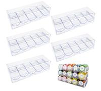Xoeryoy 5Pcs Poker Chip Case, Clear Plastic Poker Chip Tray with Lid, Multi-Use Storage Display Case for Gambling, Parties or Home