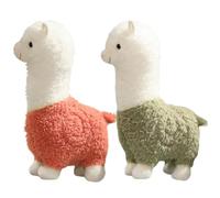 Xoeryoy Alpaca Stuffed Animal 2Pcs 10 Inch Adorable Llama Stuffed Animal with Long Neck Cotton Cuddly Alpaca Plush for Home Decor, Kids Toys