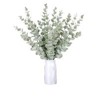 Xoeryoy Artificial Eucalyptus Leaves Stems Grey Green Plastic Faux Eucalyptus Branches for Home Wedding Decoration 20PCS 41cm
