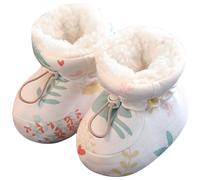 Xoeryoy Baby Winter Boots Warm Fur Baby Girl Boots with Drawstring Soft Sole Skin-friendly Winter Shoes Cute First Walking Shoes for 6-9 Months Girls Boys M