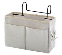 Xoeryoy Bedside Hanging Storage Bag Caddy Pocket Nightstand Organizer Basket White for Bunk Bed Dorm Rooms.