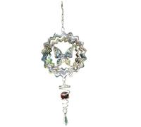 Xoeryoy Butterfly Wind Spinner 6 Inch Stainless Steel 3D Butterfly Wind Chimes for Outside Patio Yard Garden Art Ornament