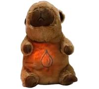 Xoeryoy Capybara Breathing Stuffed Animal, Anxiety Relief Capybara Sleeping Plush with Realistic Breathing Motion & Soothing Music Lights for Kids No Battery Brown