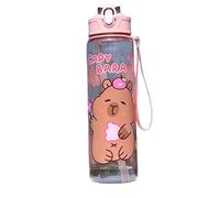 Xoeryoy Capybara Water Bottle 750ml Transparent Kawaii Water Bottle with Straw Leakproof Drinking Cups with Handle for Women Sports Camping Picnic Hiking Travel, Style 3