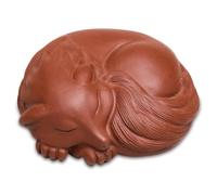 Xoeryoy Chinese Tea Set Accessory, 3.3x3.1x1.3 Inch Purple Clay Gongfu Tea Set Pet, Sleeping Fox Statue Decorative Portable Pet for Lovers