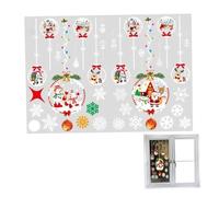 Xoeryoy Christmas Window Sticker 1 Set Static Cute Cartoon Decorative Snowman Santa Snowflake Decal Decoration for Home Mirror Showcase
