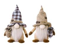 Xoeryoy Coffee Gnomes 2Pcs Faceless Full Beard Hatted 5.9x9.8inch Coffee Bar Decor Cute Gnomes Decorations for Home Kitchen Office