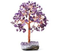Xoeryoy Crystal Tree, Multi-branch Amethyst Crystals Tree With Amethyst Cluster Base - Purple Crystal Decorations For Home & Office