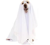 Xoeryoy Dog Ghost Costume Adorable Funny White Dog Cape Polyester Halloween Costume 27.6in for Party, Trick or Treat