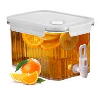 Xoeryoy Drink Dispenser for Fridge 2.5L/5.51LBS PET Drink Dispenser with Leak-proof Spigot & Lock Lid Wide Mouth Beverage for Party, Juice, Iced Tea, Lemonade, Cold Brew, Small
