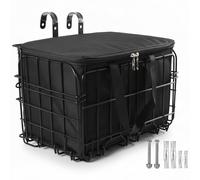 Xoeryoy Front Bike Basket, Heavy Duty Foldable Metal Basket with Inner Bag, Easy Mount Cargo Baskets for Mountain, City, Electric Bike Accessories