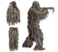 Xoeryoy Ghillie Suit Camo Leafy Lightweight Hunting Clothes for Men Breathable Ghillie Poncho for Hunters, Sniper Airsoft, Paintball, Small