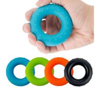 Xoeryoy Grip Strength Trainer 4Pcs 4 Color 40lbs Hand Grip Strengthener 3 Inch Round Silicone Trainer Portable Forearm Strengthener for Home, Office, Travel