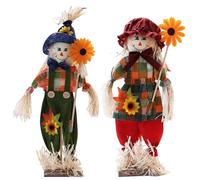 Xoeryoy Halloween Scarecrow 2PCS 15.8 Inch Scarecrows for Halloween Fall Harvest Thanksgiving Garden Yard Lawn Sign