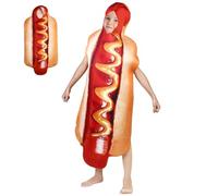 Xoeryoy Hot Dog Costume Kids, Realistic & Funny Sleeveless Hot Dog Costume, Average Size Soft Kids Dress Up Costumes for Halloween, Party &&