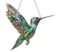 Xoeryoy Hummingbird Stained Glass Vibrant Acrylic Hummingbird Sun Catcher Decorative Stained Glass Window Hanging for Indoor Outdoor, Green
