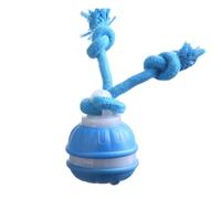 Xoeryoy Interactive Dog Ball, Self Play Moving Dog Toy with Ropes Automatic Electric Active Rolling Ball Jumping Bouncing Toys Gift, Blue