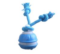 Xoeryoy Interactive Dog Ball, Self Play Moving Dog Toy with Ropes Automatic Electric Active Rolling Ball Jumping Bouncing Toys Gift, Blue