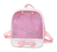 Xoeryoy Ita Backpack, Cute Pin Display Backpack with Glitter & Bow for Girls Kawaii Itabag for School Daily Shopping, Style-2