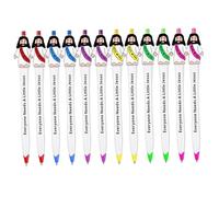 Xoeryoy Jesus Pens with Inspiring Message, 12 Pack Christian Pens with Little Jesus Charm, Smooth Writing 0.7mm Ballpoint Pen for Daily Use, Church, and Easter Basket Stuffers
