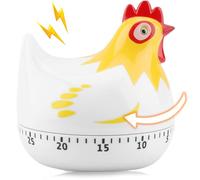 Xoeryoy Kitchen Timer, 2.5x2.6 Chicken Shaped Egg Timer with Loud Alarm, 60 Minute ABS Plastic Kitchen Timers for Cooking, Boiling Eggs