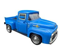 Xoeryoy Little Blue Truck Toy Retro Door Openable Blue Truck Decor Alloy Mini Toy Pickup Portable Vintage Christmas Decor for Dollhouse Office Desk Style 1