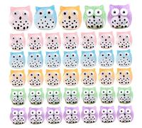 Xoeryoy Mini Owls 40Pcs Assorted Color 0.75x0.71 Glow in the Dark Mini Reisn Owls Decorative Weather-Resistant Tiny Resin Animals for Moss Scene, Fairy Garden, Desktop, Dollhouse