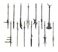 Xoeryoy Mini Weapons 14Pcs 5 Inch Zinc Alloy Ancient Miniature Weapons Includes Lance, Halberd, Spear, Dagger-Axe & More, Gift for Collectors