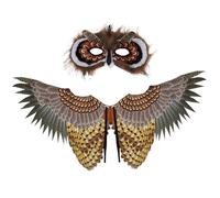 Xoeryoy Owl Costume Kids Halloween Vibrant Bald Eagle Wing with Mask for Boys Girls One Size Fits Most Dress-up Animal Costumes for Cosplay, Themed Party
