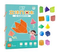 Xoeryoy Pull String 3D Geometry Learning Book 12 Type Fun Geometry Play Enlightenment Spatial Thinking Math Manipulatives for Boys Girls