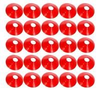 Xoeryoy Soccer Cones 25Pcs 7x2 Small Portable Lightweight Thicken Basketball Soccer Training Cones with Hole Kids Basic Obstacle Course for Football, Skating, Basketball, Red