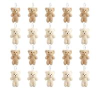 Xoeryoy Stuffed Animal Keychain 20Pcs Cute Blush Teddy Bear Plush Keychain Small Teddy Bear Ornaments Soft Tiny Bulk for Birthday, Valentine's Day, Party Favor, DIY Crafts