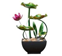 Xoeryoy Tabletop Water Fountain with USB Cable, Tabletop Fountain with LED Lights, Easy to Install Indoor Waterfall with Pump for Home and Office Decor