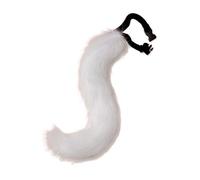 Xoeryoy Therian Tail Bendable Fox Tail with Metal Skeleton Adjustable Furry Multipurpose Wolf for Cosplay Halloween Christmas Party Costume One Size White ;1