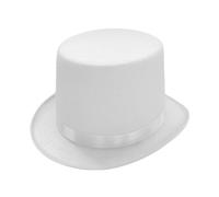 Xoeryoy Top Hats for Men Women, Classic Victorian Polyester White Top Hat Skin-Friendly British Retro Hat for Halloween Cosplay Performance
