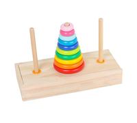 Xoeryoy Tower Of Hanoi, Wooden Brain Teaser Puzzles for Kids Rainbow Stacking Tower Blocks Early Education Logical Thinking Sensory Toys for 3+ Years Gift