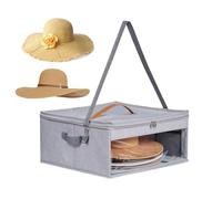 Xoguue Cowboy Hat Storage Box | Cowboy Hat Carrier Case for Travel - Large Capacity Headwear Organizer with Zippered Lid and Double Handles for Men, Women, Family, Friends