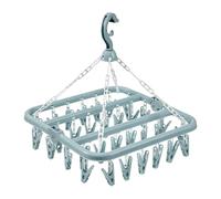 Xoguue Foldable Clip Hangers, 32-Clips Wind-Proof Clothes Hanger Dryer, 360° Rotatable, For Sock, Underwear, Bra, Laundry Accessories