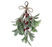 Xoguue Frosted Artificial Mistletoe, 24cm Fake Mistletoe Branches Decoration, Floral Christmas Decoration For Wreaths & Garlands, Tree, Home, Wedding Decor