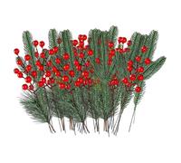 Xoguue Pine Branches for Decorating, Faux Holiday DecorationGreen Plants | Green Plants Pine Needles Handmade Accessories for Garland - for Outdoor Indoor Porches Front Door Living Room