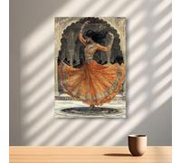 XOJUVETZ Indian Dancer Canvas Art, Folk Dance Wall Art, Print Modern Poster For Bedroom Home Decor(70x90cm/With frame)