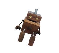 Xoktlde Shaking Wooden Man Figurine, Car Air Freshener, Shaking Feet Doll With Magnetics Base For Car Dashboard Decorations, Dashboard Figurines For Home Office Gifts Handmade Robot Figurine