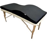 XOLLOZ Curvy Massage Bed Topper | High Density Foam Lash Bed Cushion with Soft Touch Short Plush and Ergonomic Design | Excellent Topper for a Beauty Salon - Black - 23 inch (58 cm)