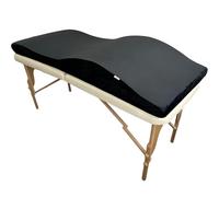 XOLLOZ Velvet Curvy Massage Bed Topper | High Density Foam Lash Bed Cushion with Soft Touch Velvet and Ergonomic Design | Excellent Topper for a Beauty Salon (Black - 28in)
