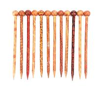Xolsurg 12 Pcs Hair Stick DIY Retro Printed Wooden Folk Style Elegant Temperamental Ladies Decorations for Women Hairstyle