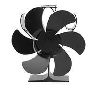 Xolsurg 6 Blades Heat Powered Stove Fan High Temperature Self Starting Wood Burning Stove Fireplace Fan Black Diameter 152mm for Off the Grid Use