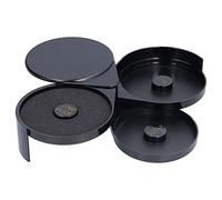 Xolsurg Glass Rimmer 3 Tier Cocktail Storage Tray Bartender Tool Lime Sugar Salt ABS Sponge Black
