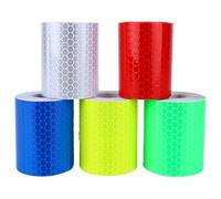 Xolsurg Reflective Safety Warning Tape Film Sticker Conspicuity Tape Roll PVC Red Green Blue White Yellow for Parking Hazard Area