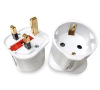 Xoltz European to UK Plug Adaptor Single Pack EU Euro Europe Schuko Travel Adapter to UK Socket Converter From Spain Italy Germany 13A Type C E F x 1